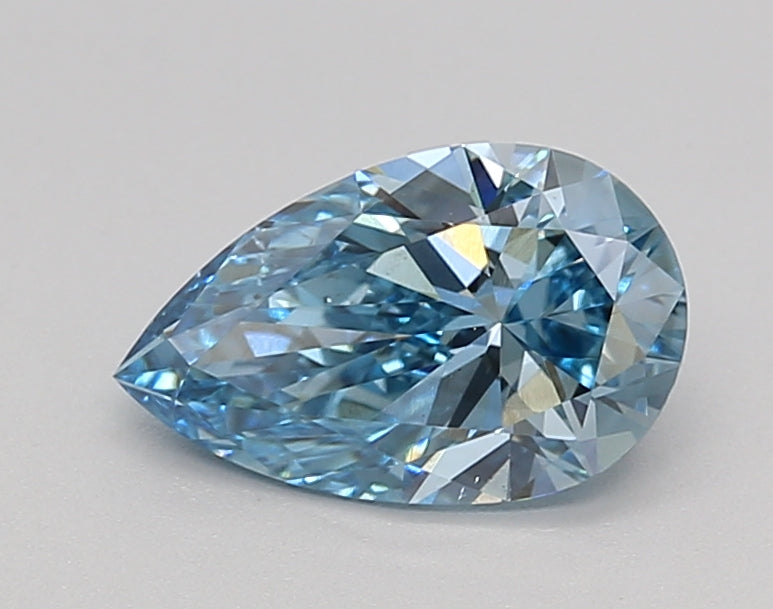 1.00 CT Pear Cut Fancy Vivid Blue Lab-Grown Diamond, IGI Certified, VS1 Clarity