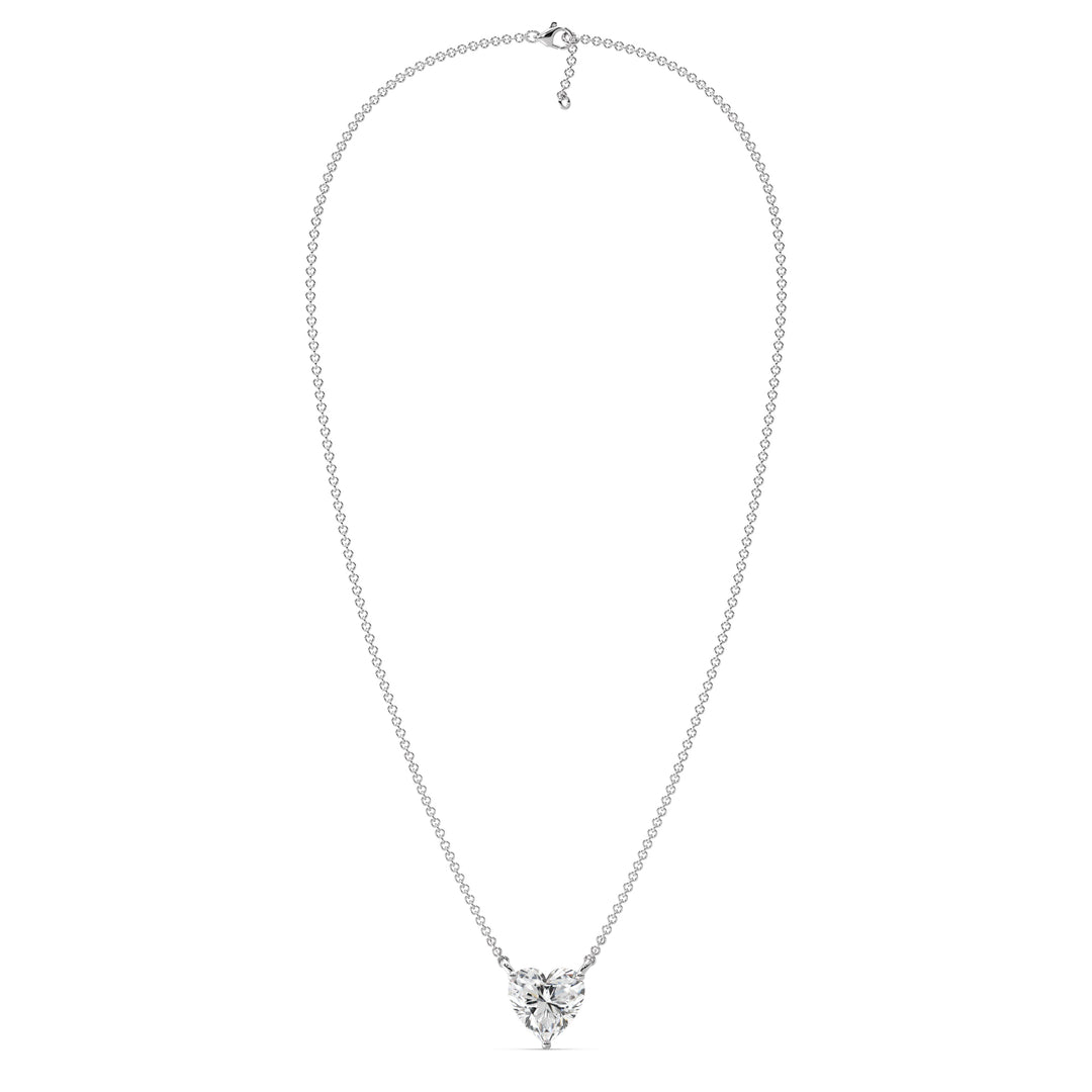 2.00 Carat Heart-Shaped Lab Grown Diamond Solitaire Pendant Necklace in 18K White Gold