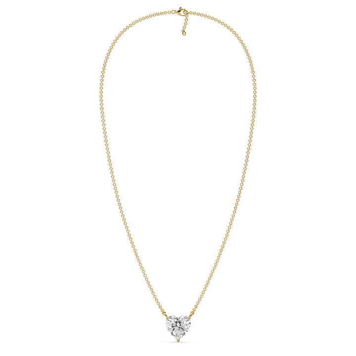 2.00 Carat Heart-Shaped Lab Grown Diamond Solitaire Pendant Necklace in 18K Yellow Gold