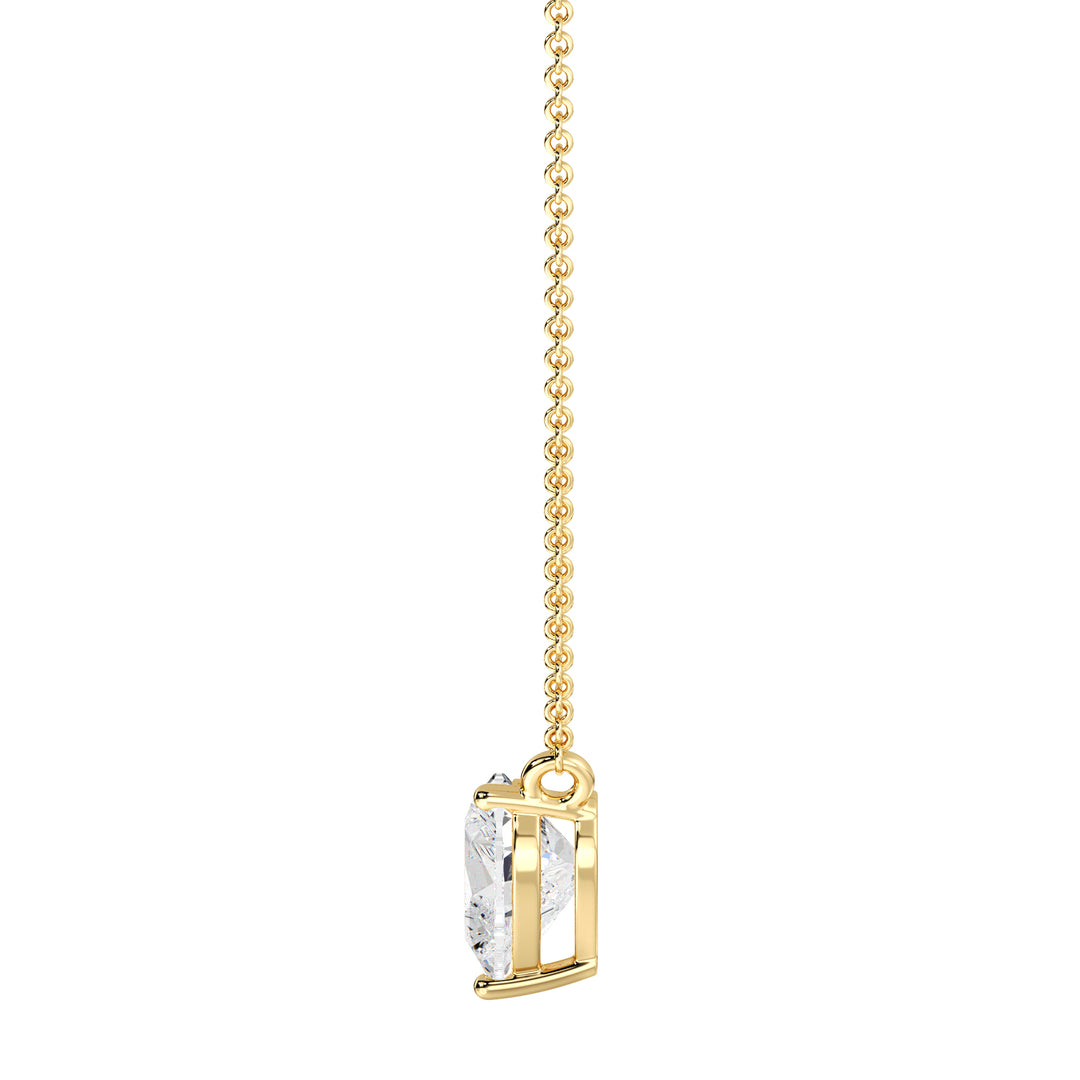 2.00 Carat Heart-Shaped Lab Grown Diamond Solitaire Pendant Necklace in 18K Yellow Gold