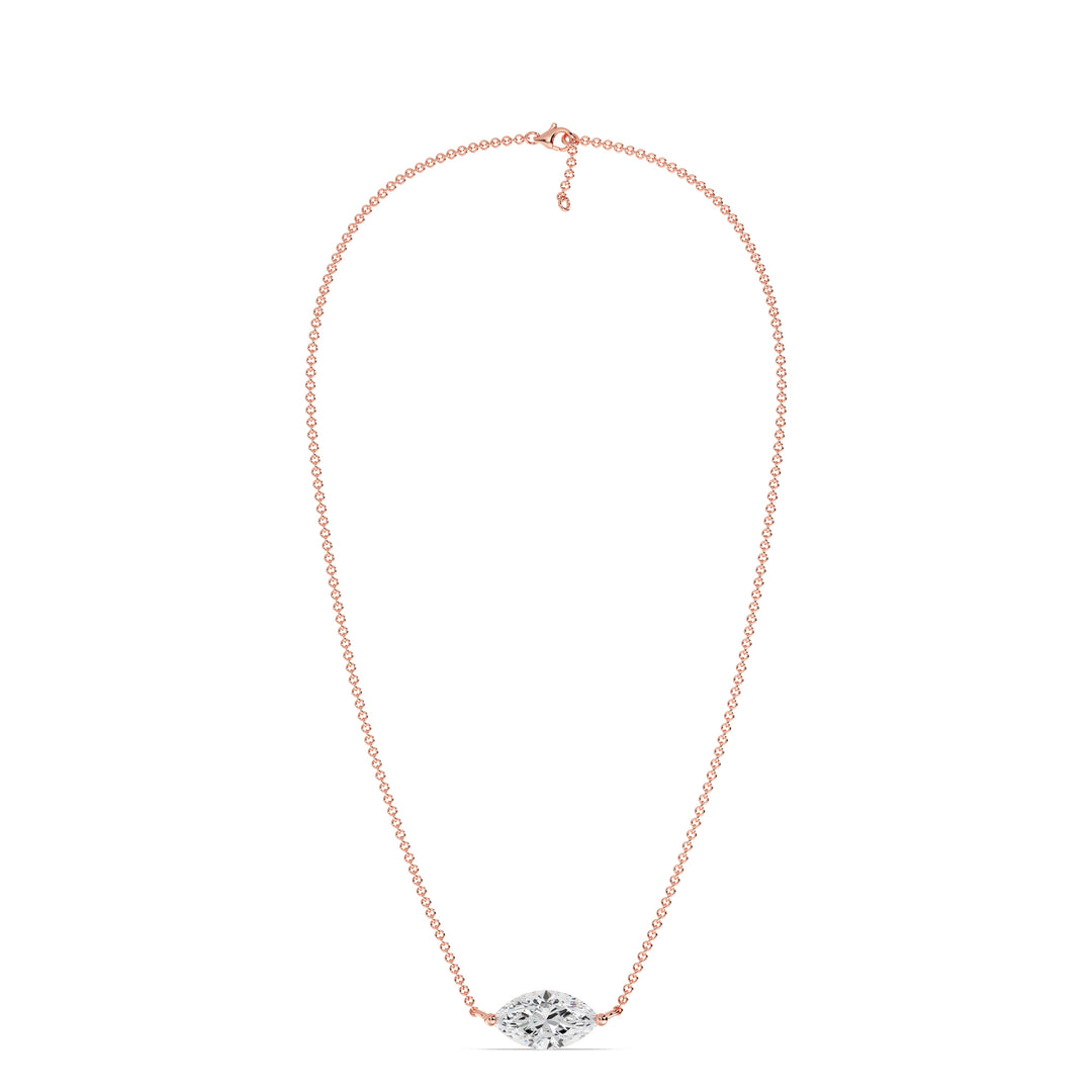 2.00 Carat Lab-Grown Marquise Diamond Solitaire Pendant Necklace in 18K Solid Gold