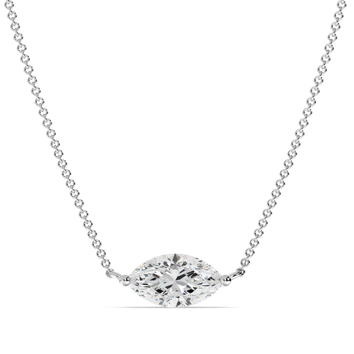 2.00 Carat Lab-Grown Marquise Diamond Solitaire Pendant Necklace in 18K Solid Gold