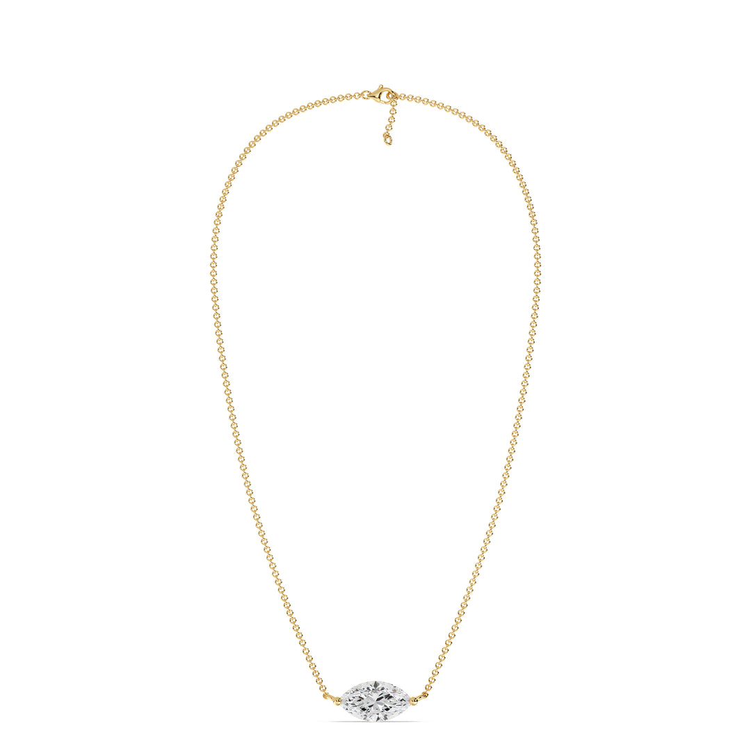 2.00 Carat Lab-Grown Marquise Diamond Solitaire Pendant Necklace in 18K Solid Gold