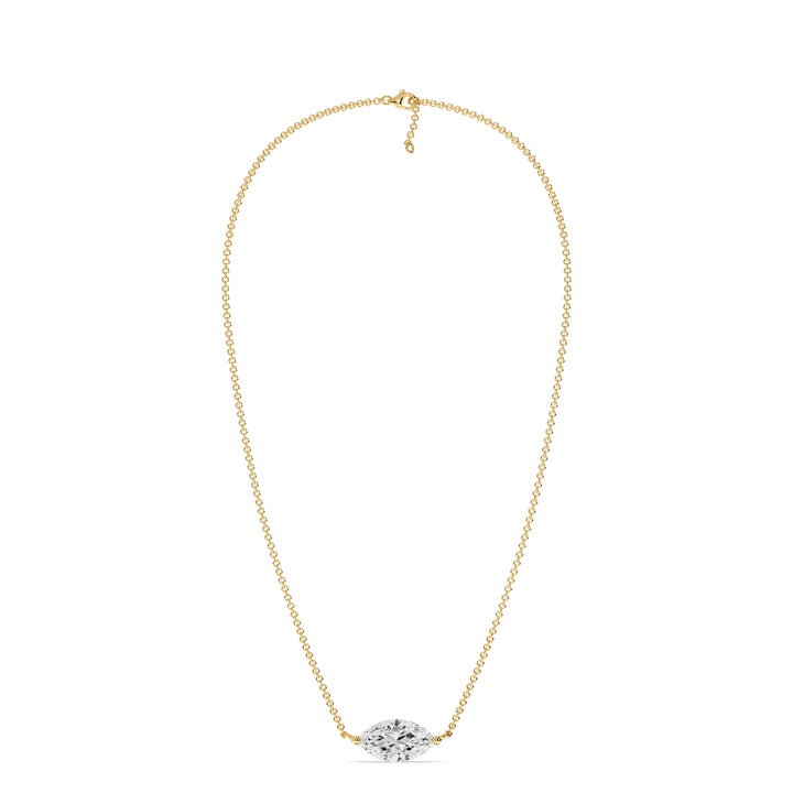 2.00 Carat Lab-Grown Marquise Diamond Solitaire Pendant Necklace in 18K Solid Gold