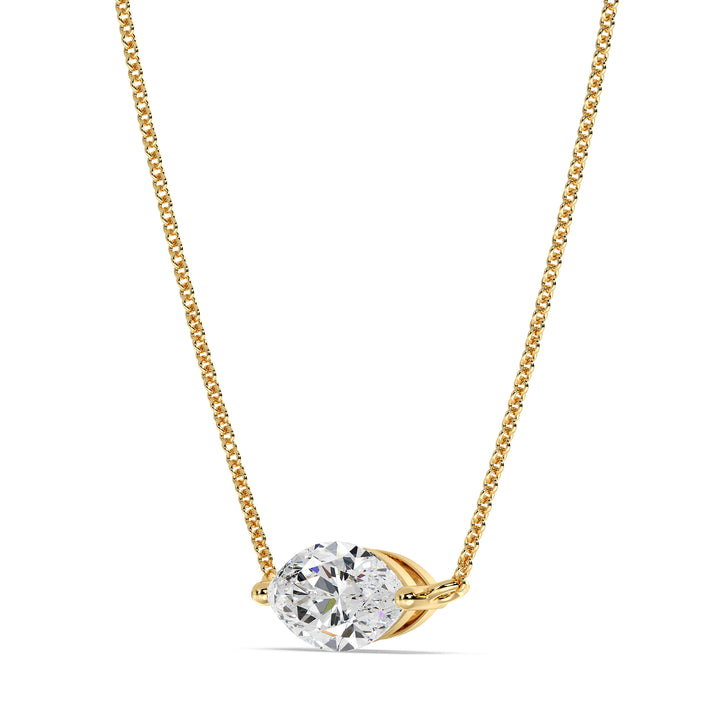 2.00 Carat Lab-Grown Marquise Diamond Solitaire Pendant Necklace in 18K Solid Gold