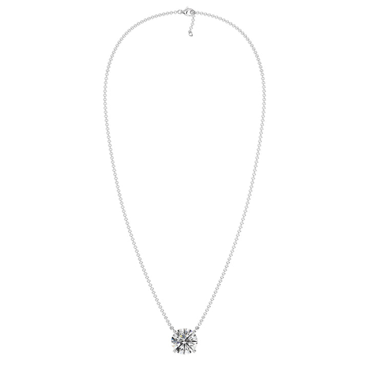 Collier avec diamant solitaire rond de 2,00 carats cultivé en laboratoire en or massif 18 carats