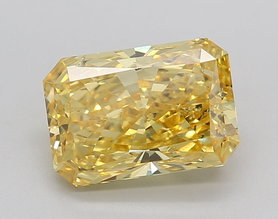 2.55 ct. Radiant Cut CVD Lab-Grown Diamond, Fancy Vivid Yellow, VS2, IGI Certified