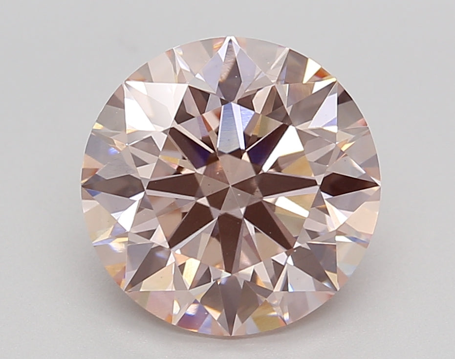 3.12 CT Round Cut Fancy Intense Pink Lab Grown Diamond, IGI Certified