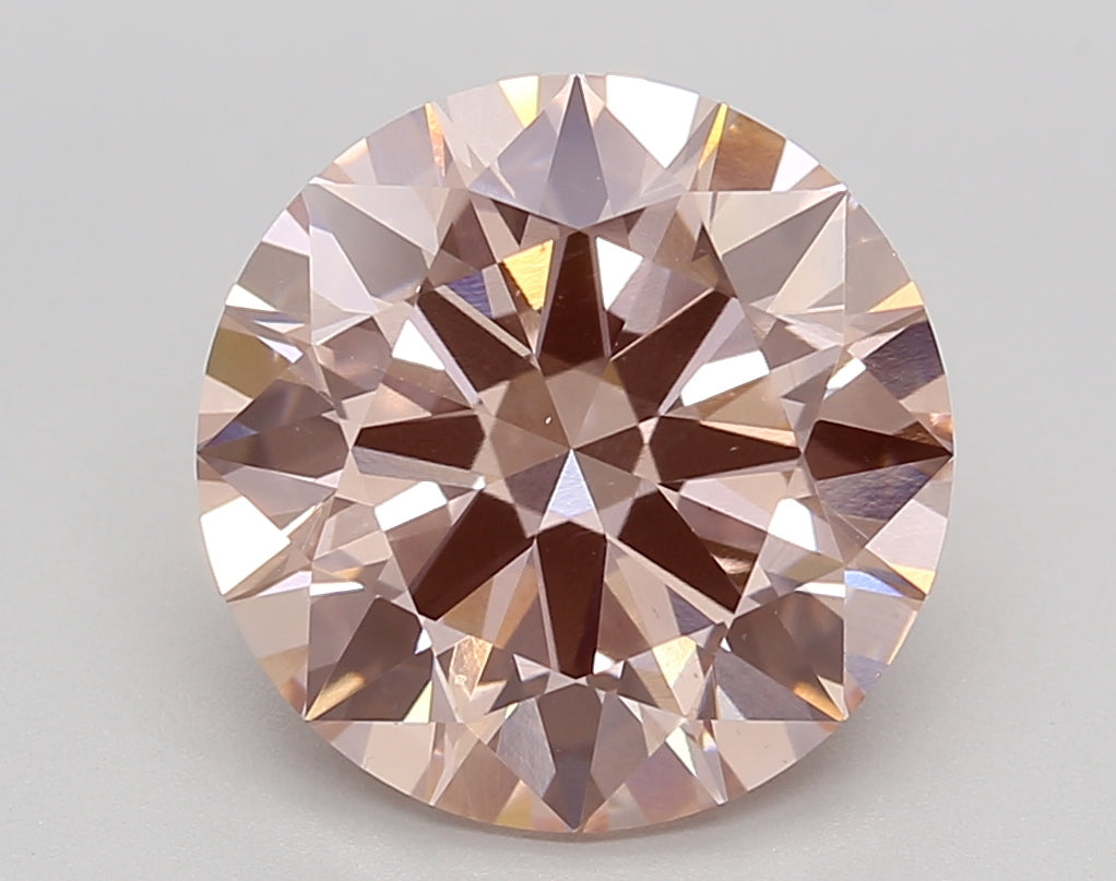 4.43 CT IGI Certified Round Cut Lab Grown Diamond - VS1 Clarity, Fancy Intense Pink Color