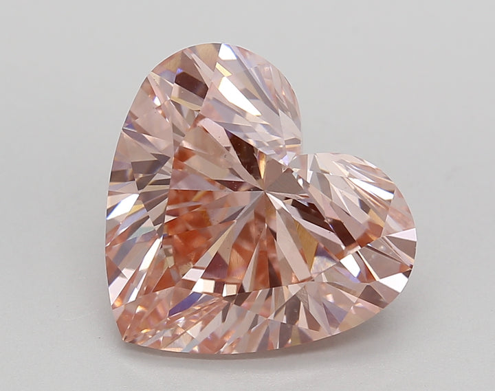 5.40 CT Fancy Intense Pink Heart Cut Lab-Grown Diamond, VS1 Clarity