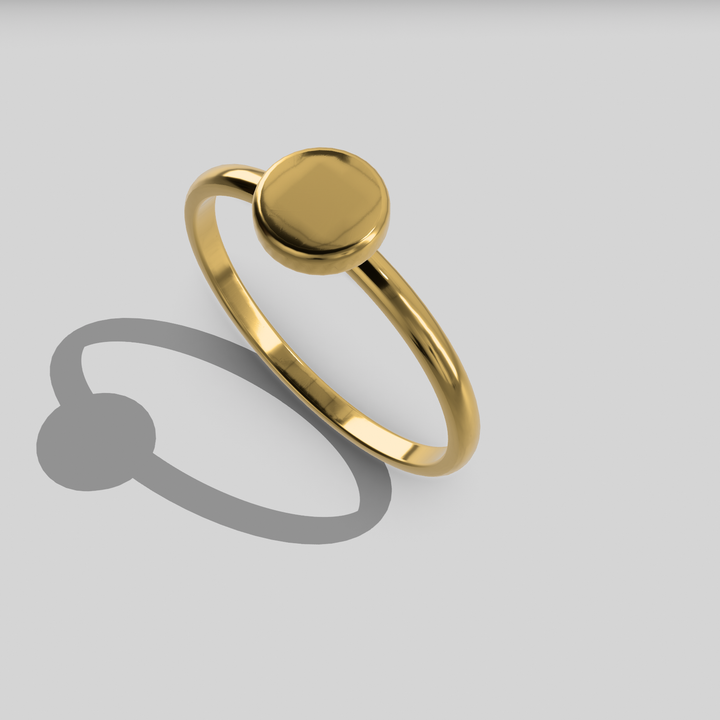 Gold Vermeil Roung Signet Ring