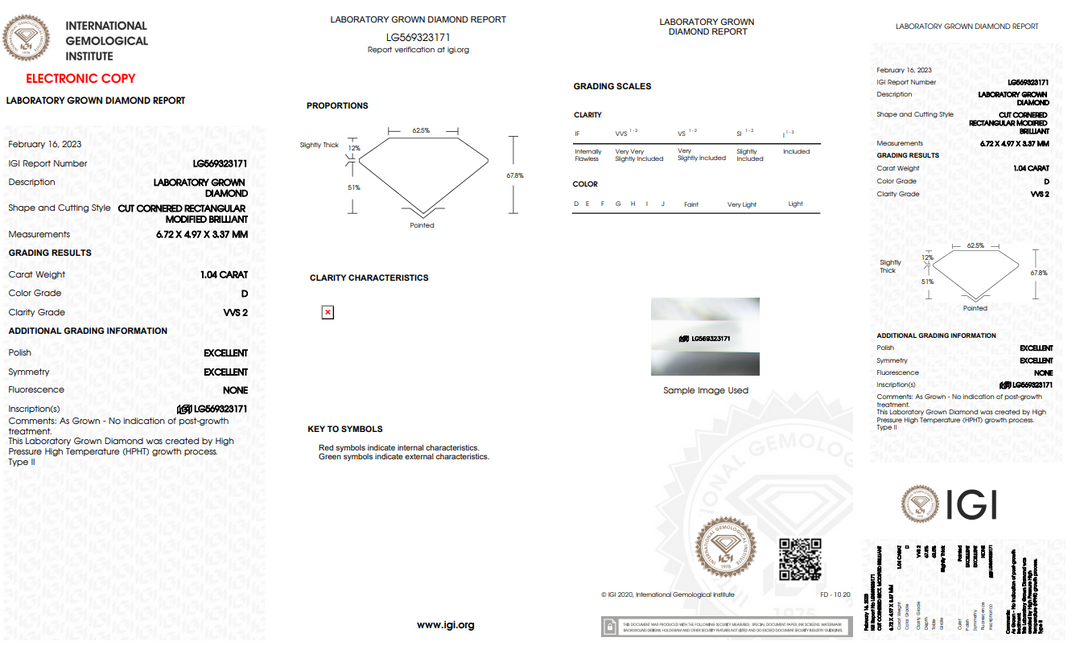 DIAMANT CULTIVÉ EN LABORATOIRE RADIANT DE 1,04 CT CERTIFIÉ IGI | VVS2 | COULEUR