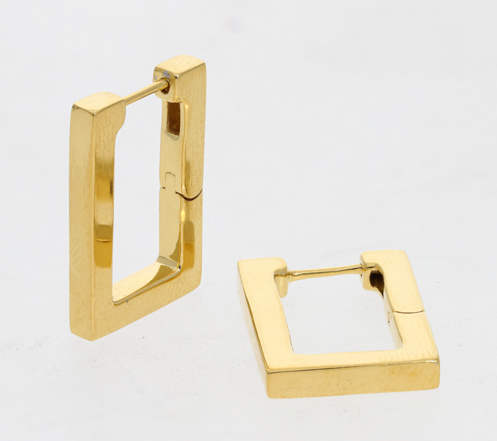 Block Medium Hoops - Elegant Gold Vermeil Jewelry