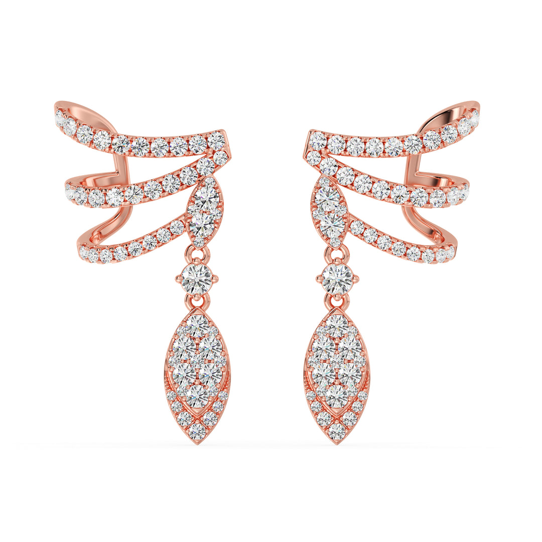 Elegant Solid Gold Lab-Grown Diamond Earrings for Women