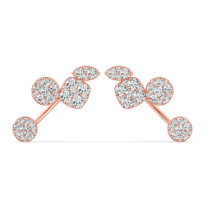 Elegant 18KT Rose Gold Lab-Grown Diamond Stud Earrings for Women – Round-Cut Diamonds with Timeless Sparkle and Style