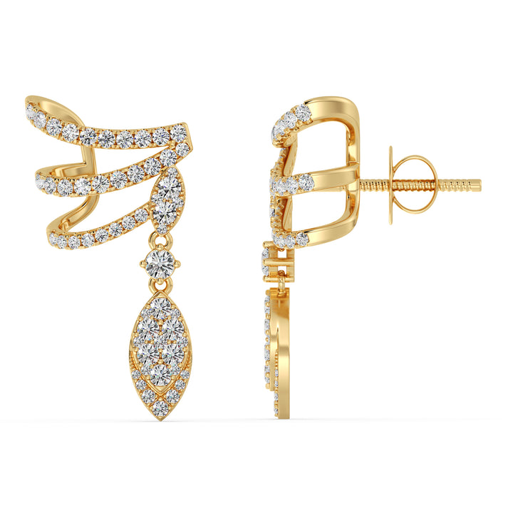 Elegant Solid Gold Lab-Grown Diamond Earrings for Women