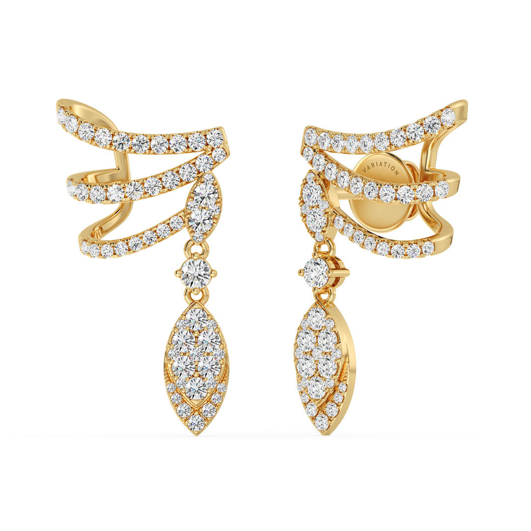 Elegant Solid Gold Lab-Grown Diamond Earrings for Women