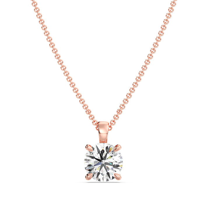 Round-Cut Lab-Grown Diamond Solitaire Pendant in luxurious 18K gold