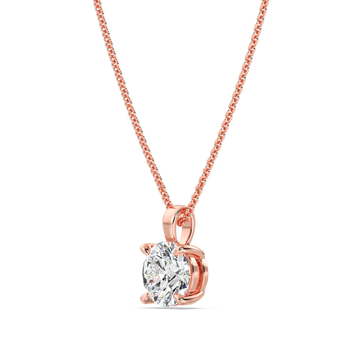 Round-Cut Lab-Grown Diamond Solitaire Pendant in luxurious 18K gold