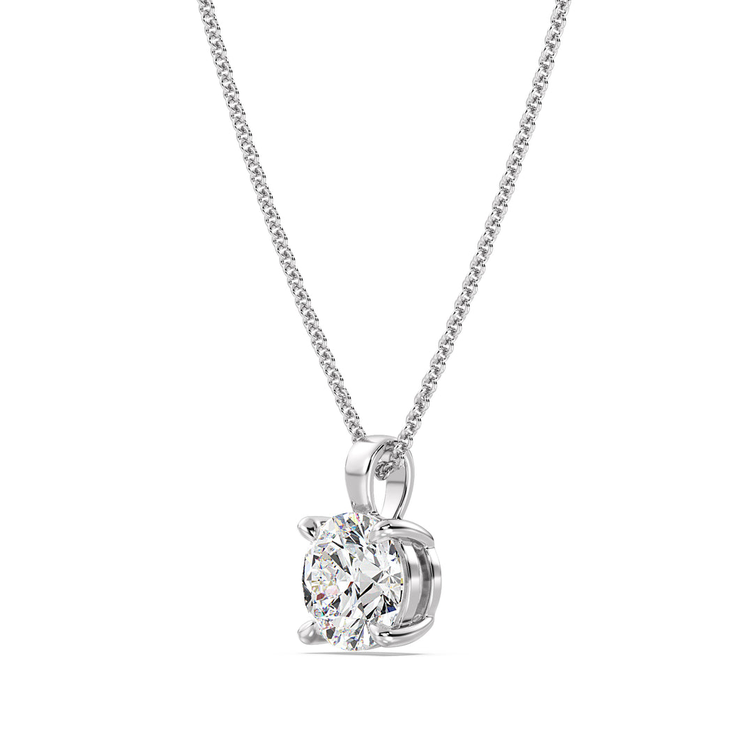 Round-Cut Lab-Grown Diamond Solitaire Pendant in luxurious 18K gold