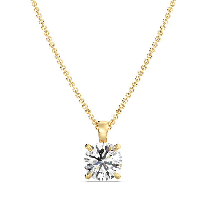 Round-Cut Lab-Grown Diamond Solitaire Pendant in luxurious 18K gold