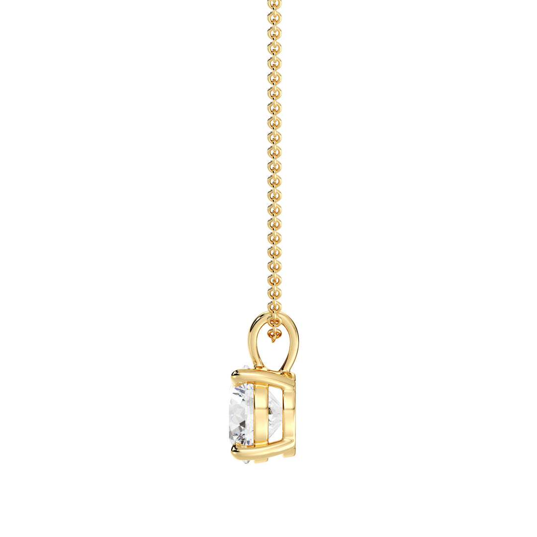 Round-Cut Lab-Grown Diamond Solitaire Pendant in luxurious 18K gold