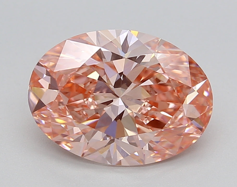 IGI Certified 2.64 Carat Oval Cut Lab-Grown Diamond - Fancy Vivid Pink