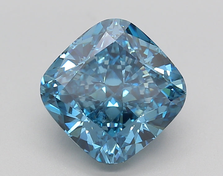 IGI Certified 3.03 CT Fancy Vivid Blue Cushion-Cut Lab-Grown Diamond