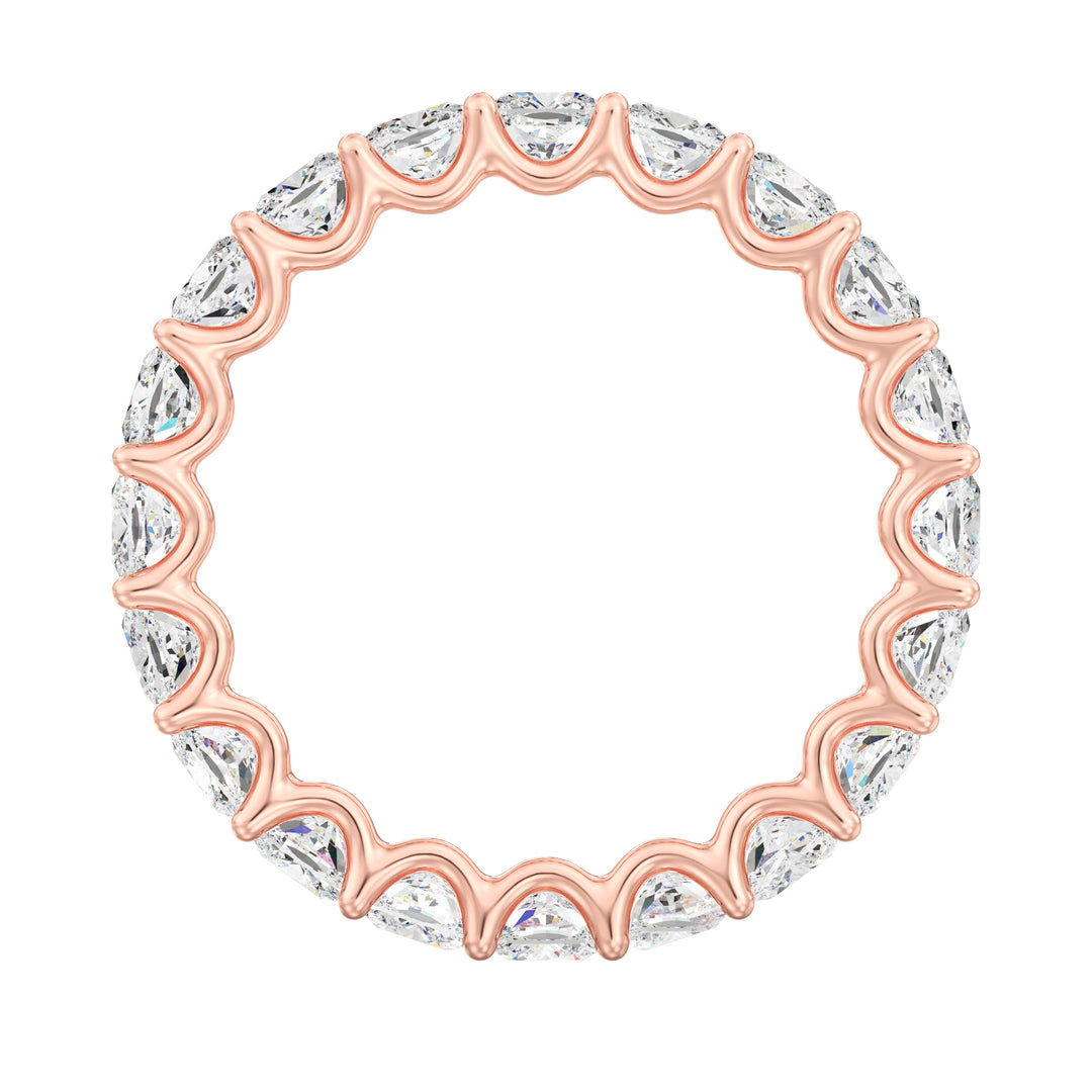 Lab-Grown Cushion-Cut Diamond Scallop Eternity Band in 18K Gold