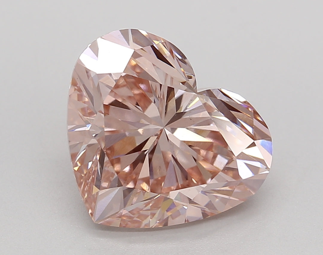 4.21 CT IGI Certified Heart Cut Lab-Grown Diamond in Fancy Intense Pink Color