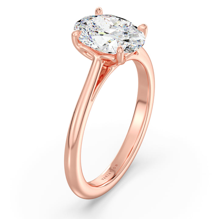 Timeless Oval-Cut Lab-Grown Diamond Solitaire Engagement Ring in 18K Gold with Classic 4-Claw Setting