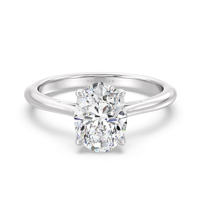 Timeless Oval-Cut Lab-Grown Diamond Solitaire Engagement Ring in 18K Gold with Classic 4-Claw Setting