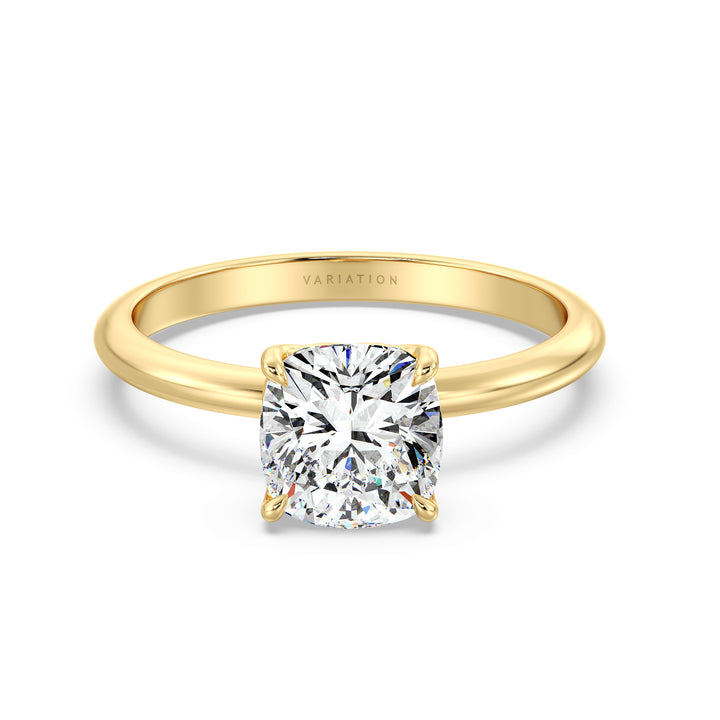 Timeless 4-Claw Cushion-Cut Lab-Grown Diamond Solitaire Engagement Ring in 18K Gold