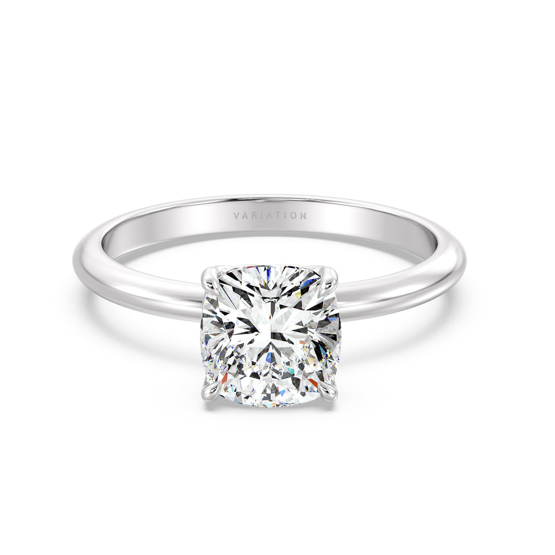 Timeless 4-Claw Cushion-Cut Lab-Grown Diamond Solitaire Engagement Ring in 18K Gold