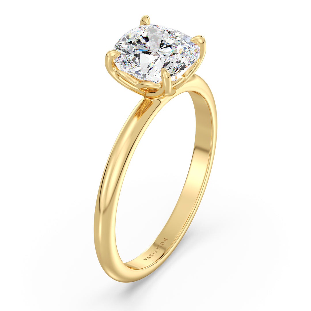 Timeless 4-Claw Cushion-Cut Lab-Grown Diamond Solitaire Engagement Ring in 18K Gold