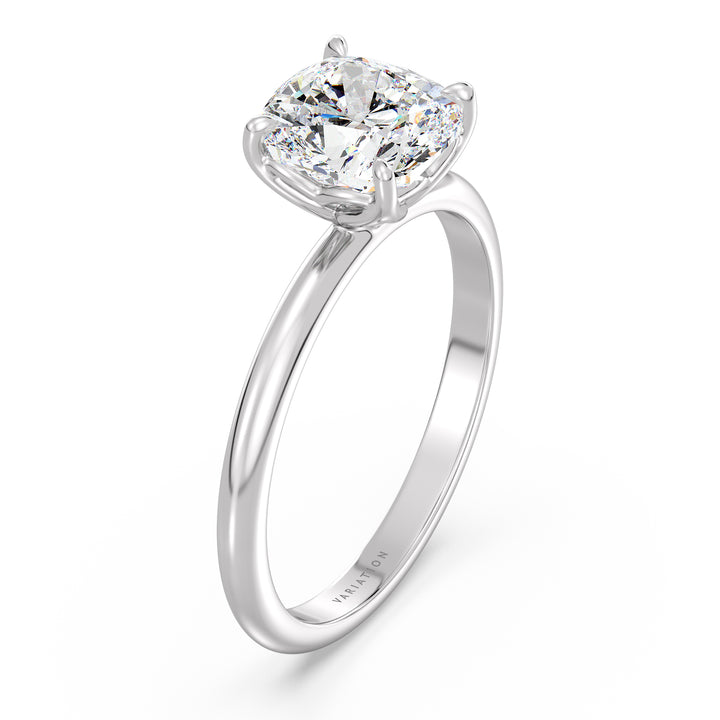 Timeless 4-Claw Cushion-Cut Lab-Grown Diamond Solitaire Engagement Ring in 18K Gold