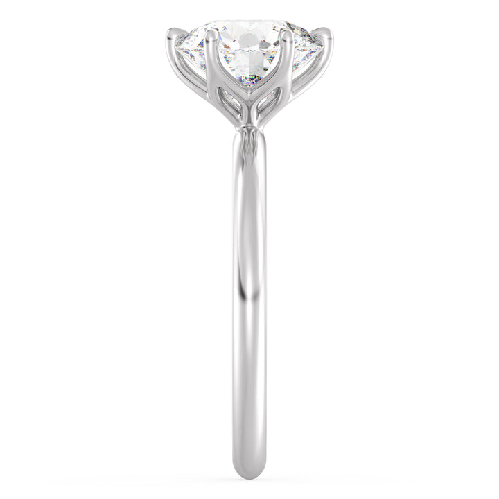 Timeless 6-Prong Round Lab-Grown Diamond Solitaire Petal Engagement Ring in 18K Gold