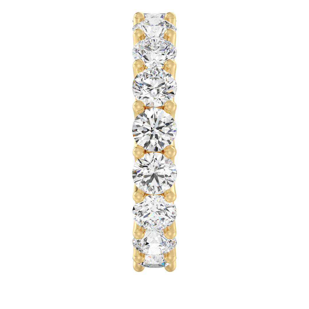 Round Lab-Grown Diamond Scallop Eternity Band Ring in 18K Yellow Gold with 3.40ct EF/VS diamonds