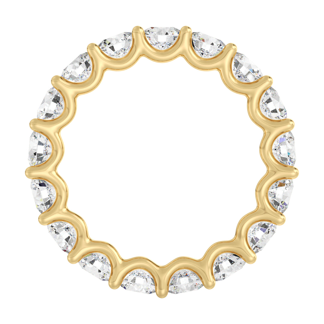 Round Lab-Grown Diamond Scallop Eternity Band Ring in 18K Yellow Gold with 3.40ct EF/VS diamonds