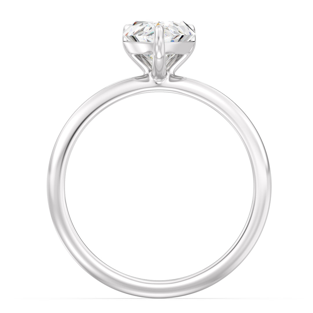 Timeless 3-Claw Pear Cut Lab-Grown Diamond Solitaire Engagement Ring in 18K White Gold, with a pear-shaped lab-grown diamond in a sleek claw prong setting