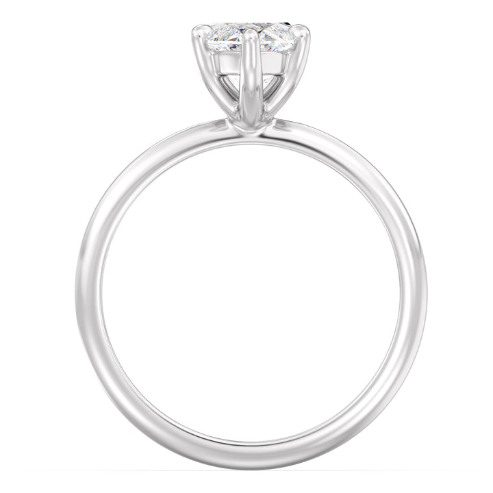 Timeless Marquise Cut Lab-Grown Diamond Solitaire Engagement Ring in 18K White Gold. Featuring a marquise-cut diamond in a classic 6-claw prong setting, available in carat weights from 1.00ct to 4.00ct