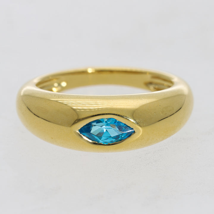 Gold Vermeil Blue Topaz Elegance: Exquisite Ring