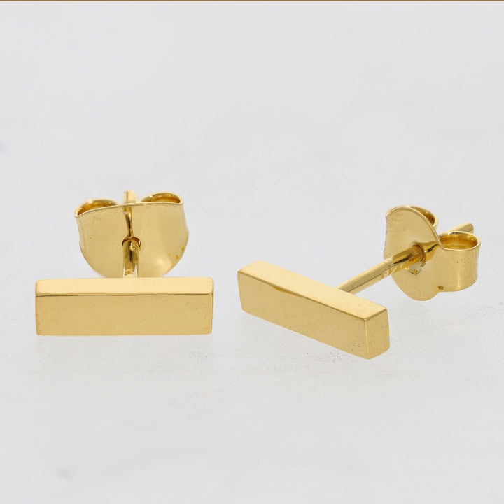 Gold Vermeil Bar Stud Earrings