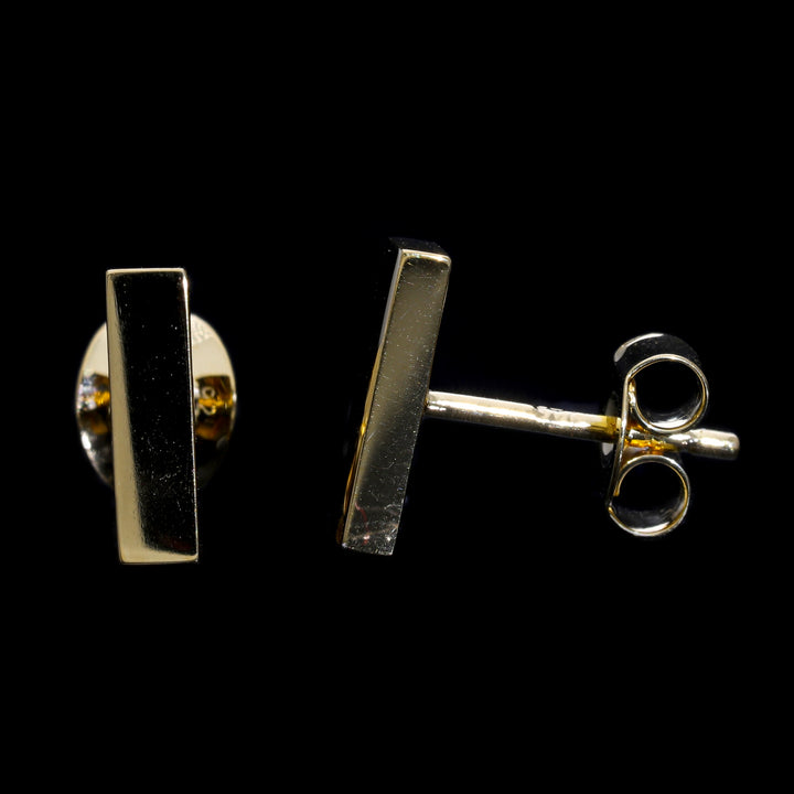 Gold Vermeil Bar Stud Earrings