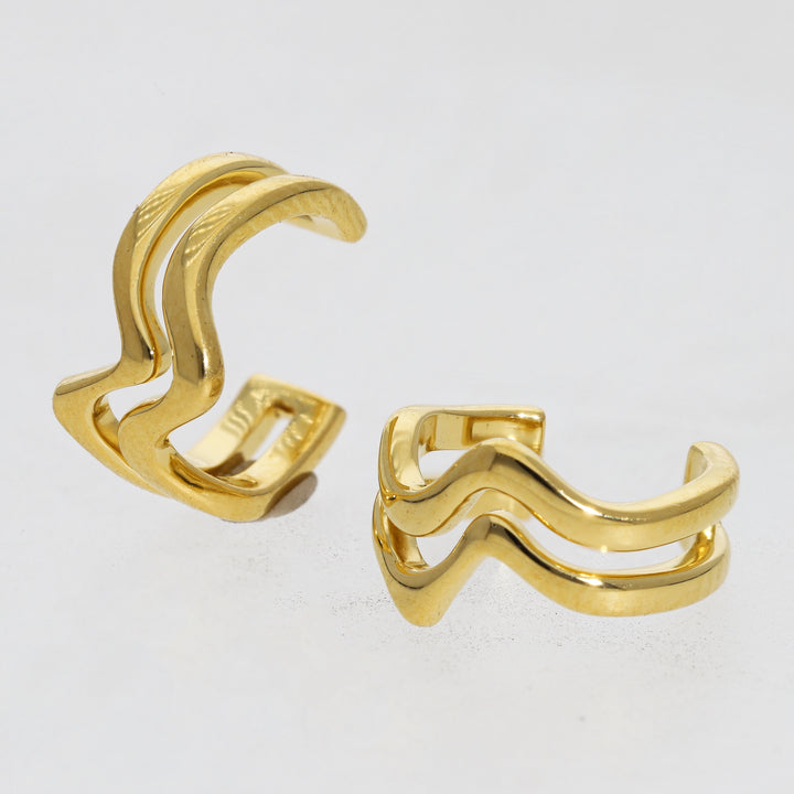 Gold Vermeil Double Layer Wavy Ear Cuff