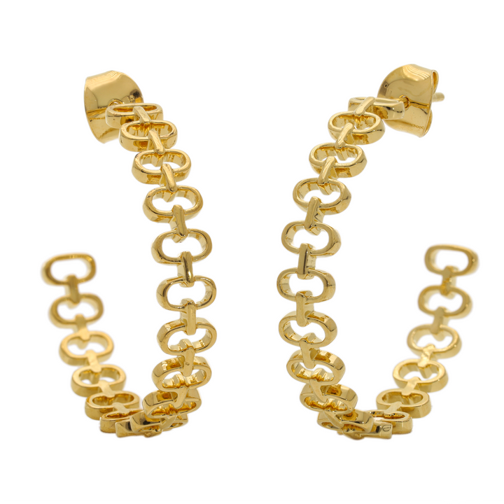 Gold Vermeil Chain Link Hoop Earrings