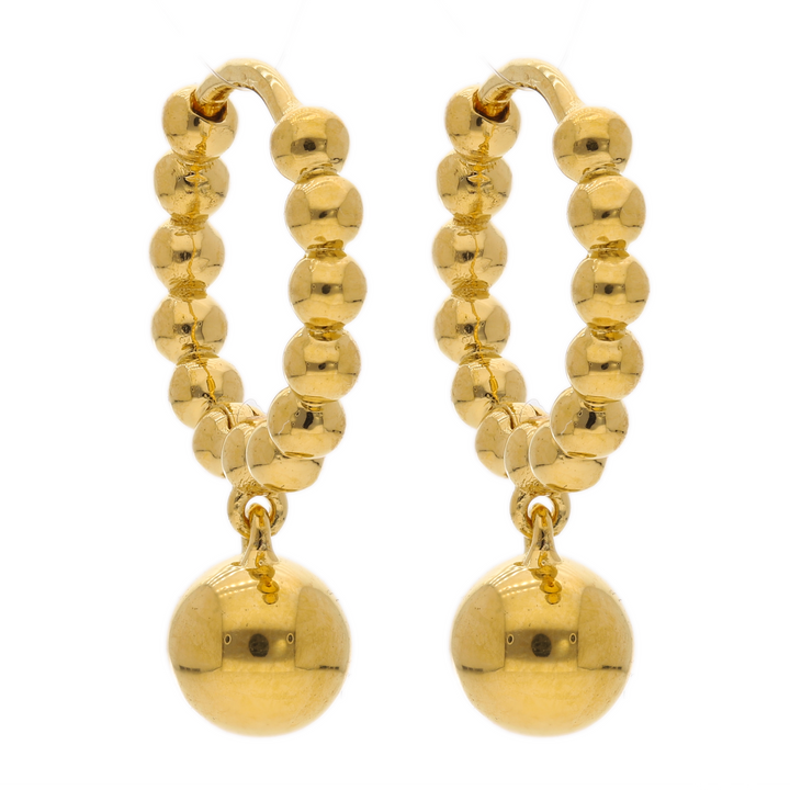 Gold Vermeil Beaded Hoop Earrings