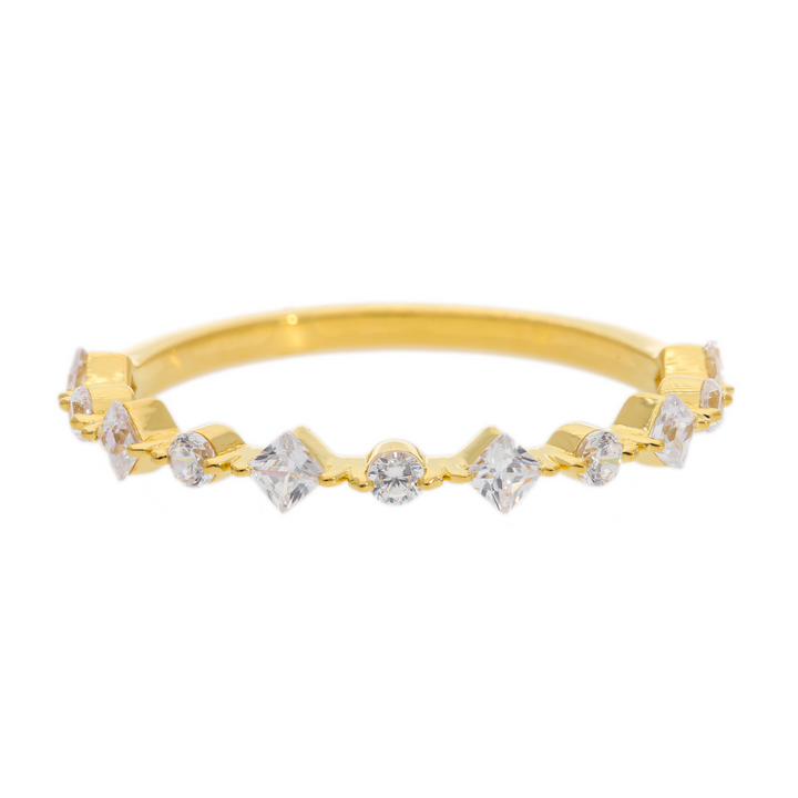 Gold Vermeil Cubic Zirconia Wedding Band Delicate Ring