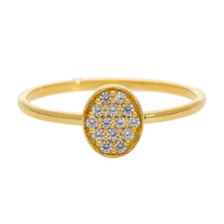 Gold Vermeil Dainty Skinny Ring With Cubic Zirconia