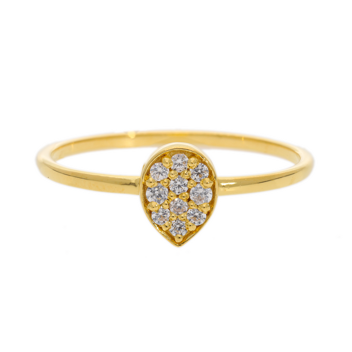 Gold Vermeil Pear-Shaped Cubic Zirconia Ring